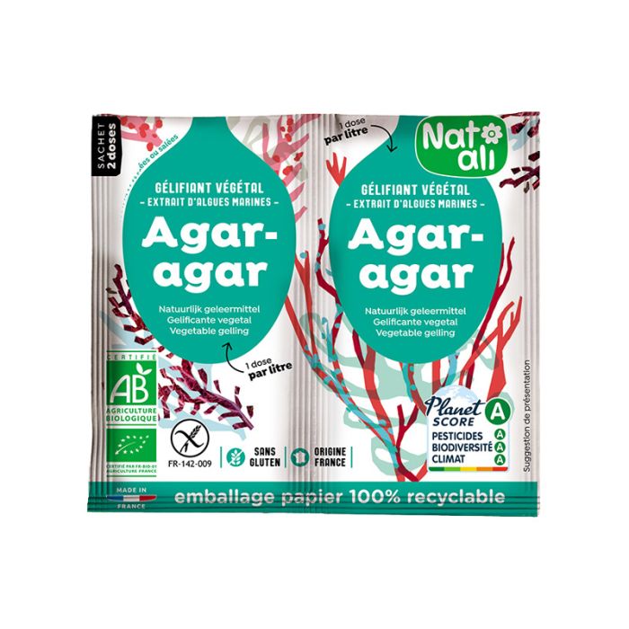 Agar-agar bio – Sachet 2x4g – Nat Ali